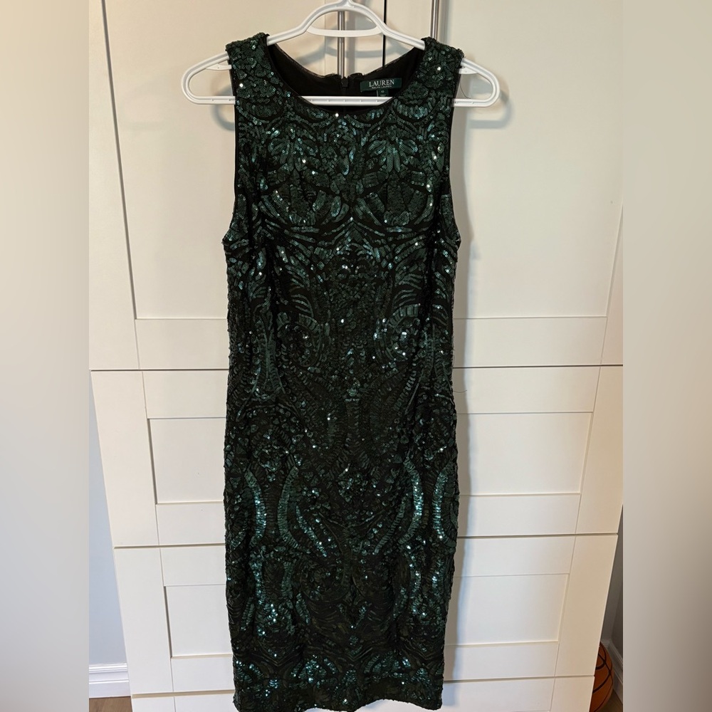 Ralph Lauren Dark Green Sequin Dress